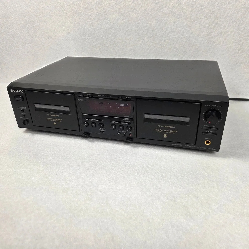 Sony TC-WE475 Dual Cassette Deck‎ Stereo Component Black Auto Reverse Dolby B/C